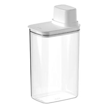 Imagem de Pote Hermético com Medidor 2,3L Drop Branco Fechado PMD200BCF - Ou