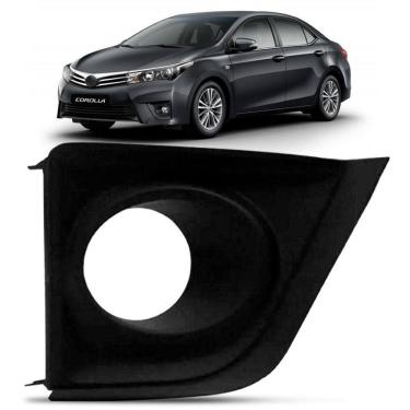 Imagem de Moldura Farol Milha Corolla 2015 A 2017 Preta Com Furo