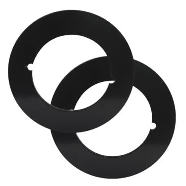 Imagem de PHITUODA Placas de maçaneta de porta, placa de cicatriz preta fosca, capa grossa para maçanetas para fixação de maçanetas soltas/áreas danificadas/reparo de porta (2 peças, redondas)