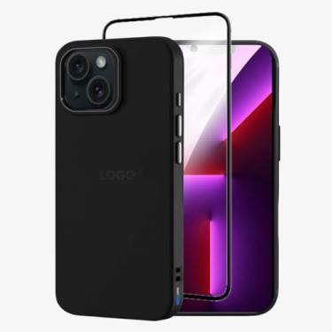 Imagem de Kit Capa Capinha Case Proteção Premium Preta Anti Impactos + Película de Vidro 3d (iPhone 13)