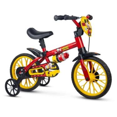 Imagem de Bicicleta Aro 12 Disney Mickey c/ Rodinhas e Squeeze - Nathor