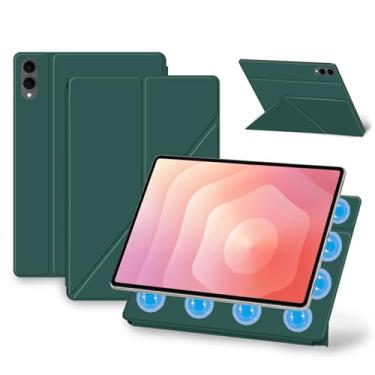 Imagem de Capa para Samsung Galaxy Tab S11 Ultra, capa de proteção magnética NOUKAJU com suporte ajustável, resistente a quedas, capa de proteção para tablet Samsung Galaxy Tab S11 Ultra 37.1 cm (verde)