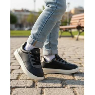 Imagem de Tênis Infantil Casual Blitzz Básico Menino, 33/34, Preto