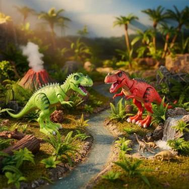 Imagem de Boneco Tiranossauro Rex Anda De Verdade Com Som Luz Projetor - Pica Pa