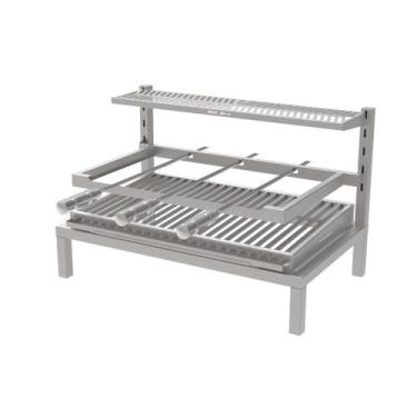 Imagem de Churrasqueira De Inox Com porta Para Alvenaria 74X45 Grelha Argentina 