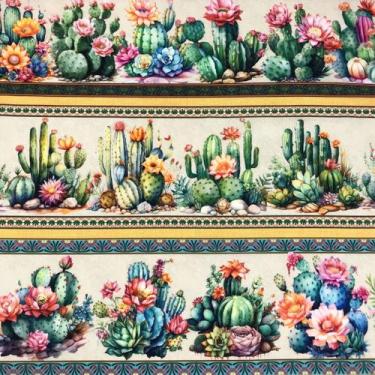 Imagem de Tecido Tricoline Digital Barrados 100% Algodão 10 faixas Várias Estamp