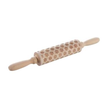 Imagem de Generic Rolo de massa de madeira em, decoração de cozinha, ferramenta faça você mesmo, lindo rolo de massa de Natal para panquecas, waffles, tortas, Floco de Neve