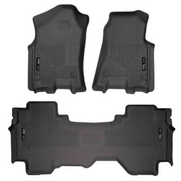 Imagem de Husky Liners 94011 serve para Dodge Ram 1500 Quad Cab Weatherbeater 2019-20, tapetes dianteiros e 2º assento, preto