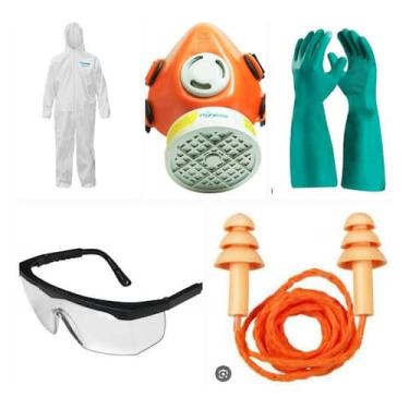 Imagem de Kit Pintura Max Macacão +mascara + Oculos+ Luva + Protetor - plastcor