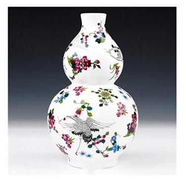 Imagem de HOIIPAAAA Vaso luminoso com flores e padrões de pássaros vaso de mesa de cerâmica vasos decorativos de porcelana (cor: B)