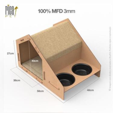 Imagem de Casinha Gato Arranhador Comedouro Casa Caminha Com Arranhador Carpete 