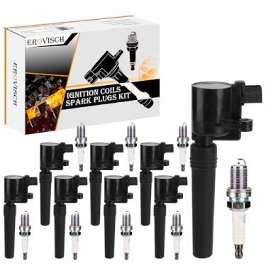 Imagem de Pacote 8 DG529 OEM Bobina de ignição e vela de ignição - Compatível com Ford Thunderbird Jaguar S-Type Lincoln LS 2000 2001 2002 2003 2004 2005 2006- V8 4.0L Engine - Substitui # GN10131 FD506 DG509