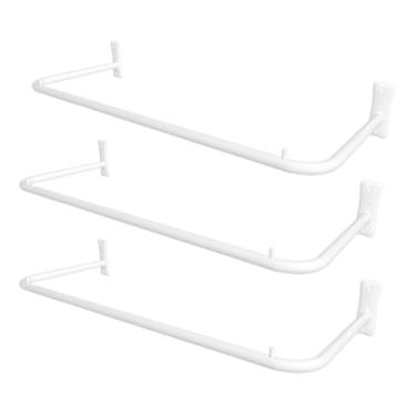 Imagem de Kit 3 Arara Cabideiro de Parede 1 Metro Reto Ferro Expositor de Roupas para Loja Closet (Branco)