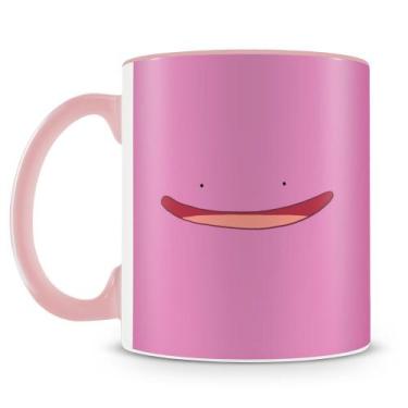 Imagem de Caneca de Porcelana Pokémon Ditto com Alça Rosa - 325ml - Amo Canecas