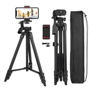 Imagem de Tripé Profissional Ajustável para Câmeras DSLR, Mirrorless,Celulares e