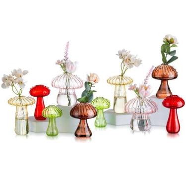Imagem de Conjunto de propagação de cogumelos Vase Glasseam com 10 vidros colori