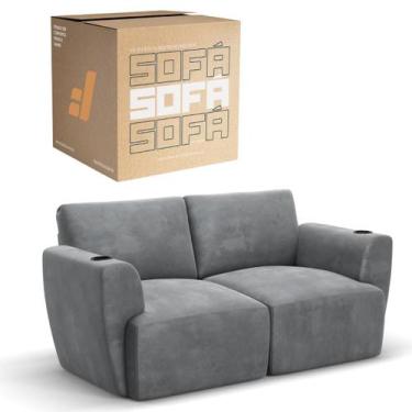 Imagem de Sofá 2 Lugares Sala De Estar em Tecido Suede Modular Damie Na Caixa, C
