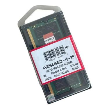Imagem de Memória Notebook 16GB DDR5 5600MHZ Sodimm KVR56S46BS8/16 Kingston