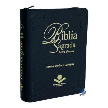 Imagem de Bíblia Sagrada Lt Grande Almeida Arc Zíper Preta