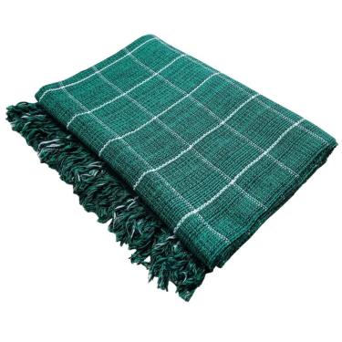 Imagem de Kit 2 Manta Para Sofá Grande 2 E 3 Lugares Capa De Sofa E Cama Gigante 2,40x1,80 De Luxo Verde Mesclado