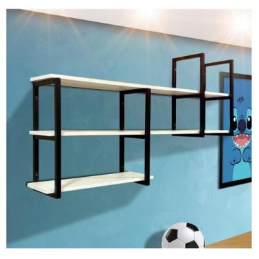 Imagem de Prateleira Decorativa Industrial Suspensa Mdf 1,00 - Metal decore , br