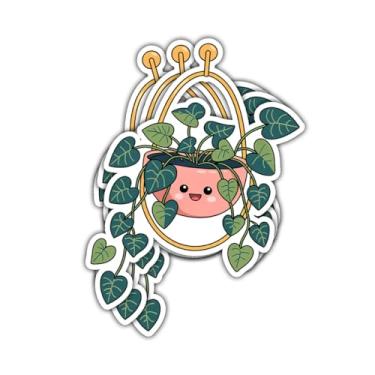 Imagem de Adesivo de vaso de plantas pendurado, decalque de vinil verde para estudantes, jardineiros, entusiastas de plantas, adolescentes, adultos, laptop, caderno, diário, álbum de recortes, carro, garrafa de