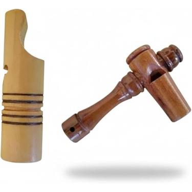 Imagem de 2 Apitos Inhambu Pio De Madeira Modelo Ave Passarinho