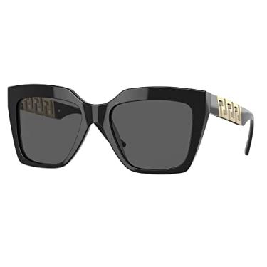 Imagem de Versace Óculos de sol femininos armação preta, lentes cinza escuro, 56 mm, Preto