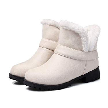 Imagem de Bigfanshu Botas femininas de cano curto e cano curto para inverno tamanho plano Tide, Polimento, 47 M EU