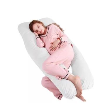 Imagem de Almofada de Corpo para Gestante, Travesseiro Grande de Gravidez (Branco)