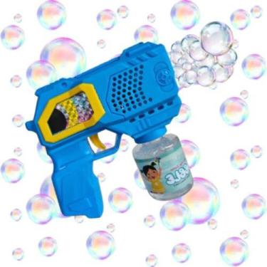 Imagem de Arminha Que Solta Bolhas Pistola Automática Luz Lança Bola De Sabão Má