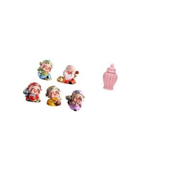 Imagem de Fenteer Estatuetas Da Fortuna Escultura de Mesa Resina Riqueza Estátua Quarto Ano Novo Decoração de Mesa Cerâmica Porcelana Decorativa Jarra Armazenamento Tam