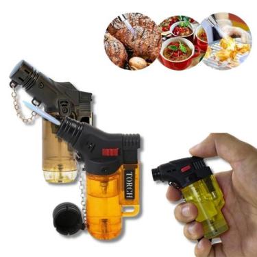 Imagem de Maçarico Isqueiro Mini Portátil Recarregável Cozinha Refil - Mini Maça