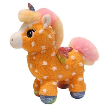 Imagem de Boneca de pelúcia, desenho animado, unicórnio arco-íris, 23 cm com asa