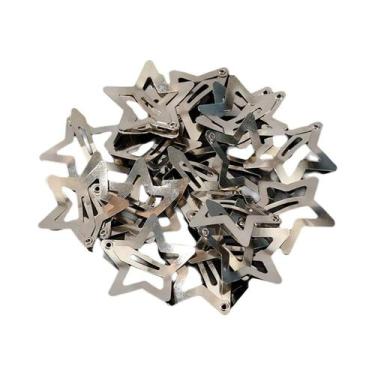 Imagem de Clipes De Cabelo Estrela Y2K Dourados 40 Peças Pentagrama Metal Snap C