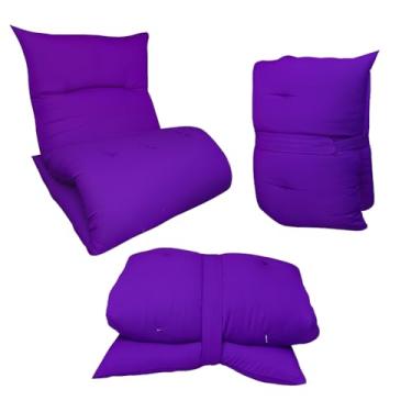 Imagem de Almofada Futon Dobrável 170x60x9cm Colchonete Multiuso Chão Sofá Visita Meditação Macia(Roxo)