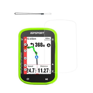 Imagem de Capa para iGPSPORT BSC200S bicicleta sem fio computador GPS, WUNIAK Capa protetora de silicone macio portátil resistente a arranhões e choque com protetor de tela e cordão, verde