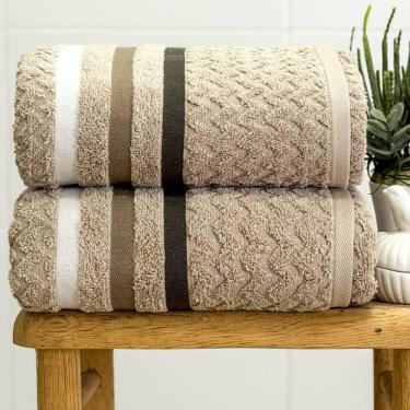 Imagem de Toalha Banhão Trento Chevron 80x150 Bege