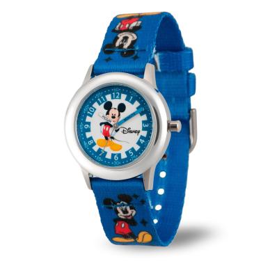 Imagem de Disney WDS000083 Kids' W000022 "Time Teacher" Stainless Steel Watch with Blue Nylon Band