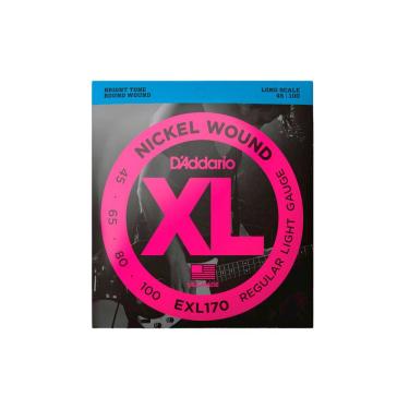 Imagem de Cordas Para Baixo D Addario Xl Nickel Wound Exl170 4 Cordas Escala Longa .045-.100