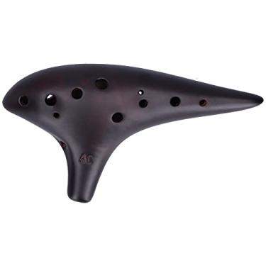 Imagem de Acouto 12 Furos Alto C Ocarina Dolomite Ocarina Craft 12 Furos Alto C Dolomite Flauta Instrumentos Profissional Iniciante Palha Defumada Instrumentos Musicais e Sopros