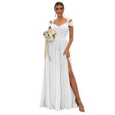 Imagem de Vestido de noiva SOLODISH Casual Beach Boho Chiffon Off Shoulder