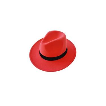 Imagem de Tecido de chapéu Fedora para mulheres com aba larga de 56 cm de diâmet