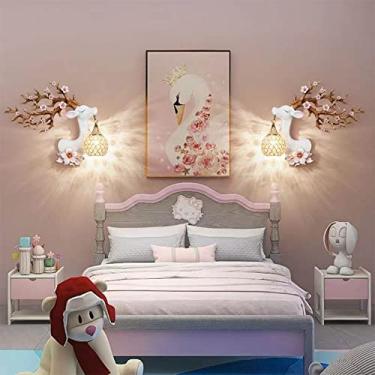 Imagem de Luminária de parede LED estilo americano com design contemporâneo de veado para sala de estar, quarto, escritório, casa de campo, hotel, quarto infantil e corredor (Estilo 19 - Conjunto com