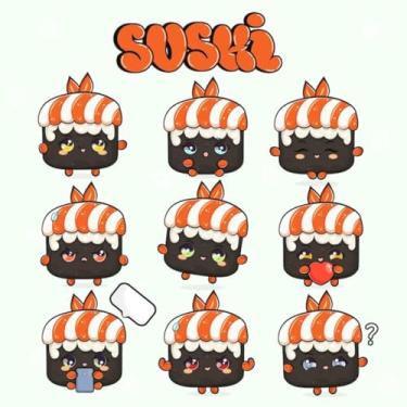 Imagem de Adesivo Kawai Fofo para Crianças Decoração de Quarto e Cadernos com Personagens Divertidos 50x50cm