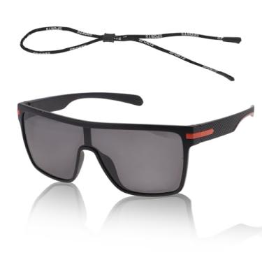 Imagem de TUCKBOLD 1 conjunto de óculos de sol de ciclismo anti-reflexo Tri-Acetil Cellulos TR90 UV400 Óculos de sol de ciclismo lentes pretas armação laranja preta