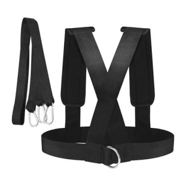 Imagem de predolo Cinto de Tração Ajustável para Trenó, Treinamento de Resistência, Alça de Ombro com Suporte de Peso E Cinto de Cintura para Exercícios, para 100kg