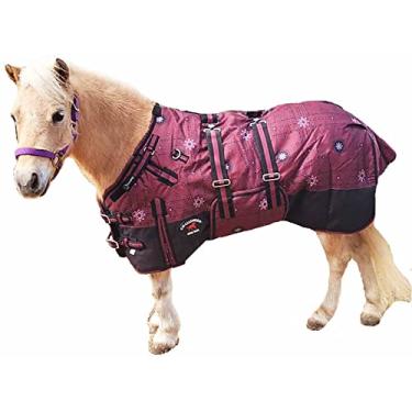 Imagem de CHALLENGER 127 cm 1200D Turnout Ripstop impermeável respirável miniatura mini burro pônei cavalo potro cabra inverno cobertor capa de casaco vinho 51979B