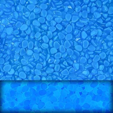 Imagem de Oun Nana 400 peças de pedras que brilham no escuro para jardim e aquário ao ar livre – Pedras luminosas azuis para paisagismo, caminho, pátio, garagem, passarela, tanque de peixes, vasos de plantas