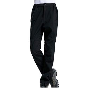 Imagem de Calça masculina de esqui com bolso com zíper, à prova de vento impermeável grossa golfe calças de viagem fleece esqui neve para meninos ao ar livre caminhada térmica durável softshell calças de neve